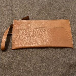 Brown Leather Akris Wristlet